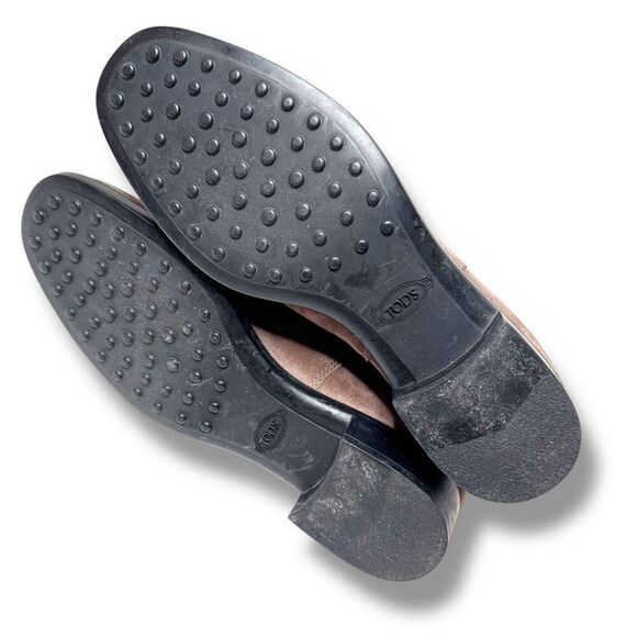 Tod’s Logo Suede Chelsea Pull-On Bootie in Brown Women’s Size 37- Run Large - Picture 8 of 10